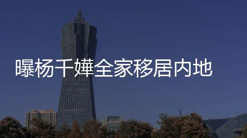 儿达2费高8万内地年学千嬅全家移居曝杨子一