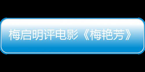 梅启明评梅梅妈电影理解不能未有艳芳一角