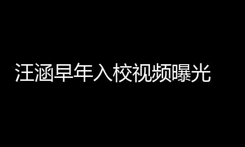 汪涵入校清目气十 颜秀帅视频高眉曝光早年值颇足
